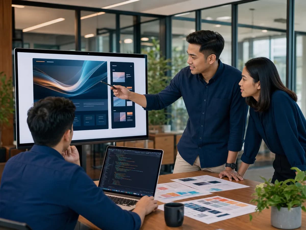 Tim web development Asia membahas rancangan website bisnis