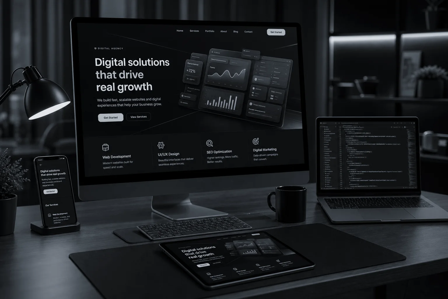 Dashboard dan workspace digital marketing